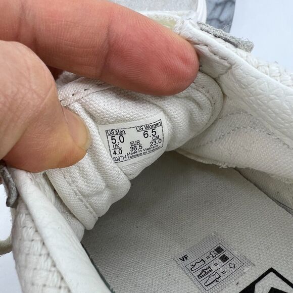 Vans Weave Sneakers Womens 6.5 Cream Suede and Canvas Lace Up Low Top Shoes - Picture 9 of 11